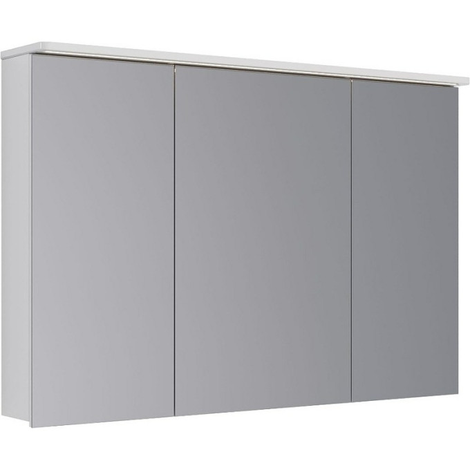 Шкаф зеркальный LEMARK ZENON 120х80 см 3-х дверный, с козырьком-подсветкой, с розеткой, белый глянец LM120ZS-Z